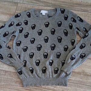 PLY CASHMERE..SKULLS PATTERNED..XL